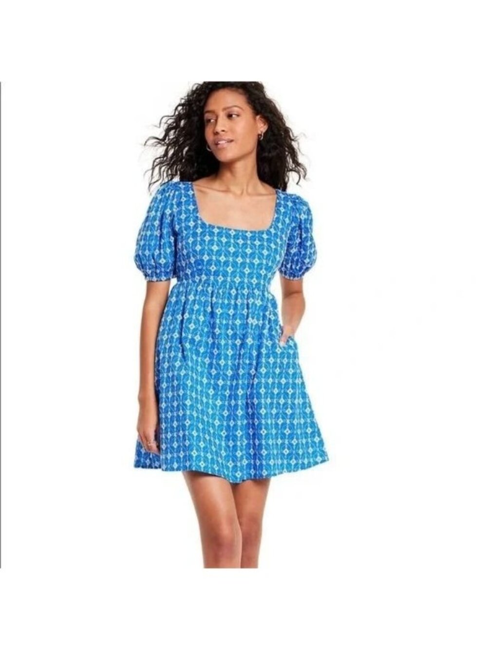 RHODE X Target Blue Eyelet Mini Dress size small